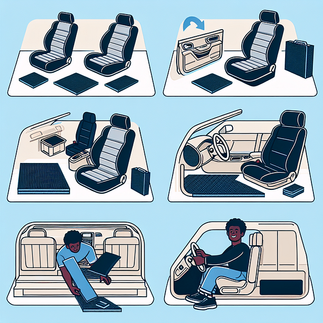 applying soundproofing mats to a car interior