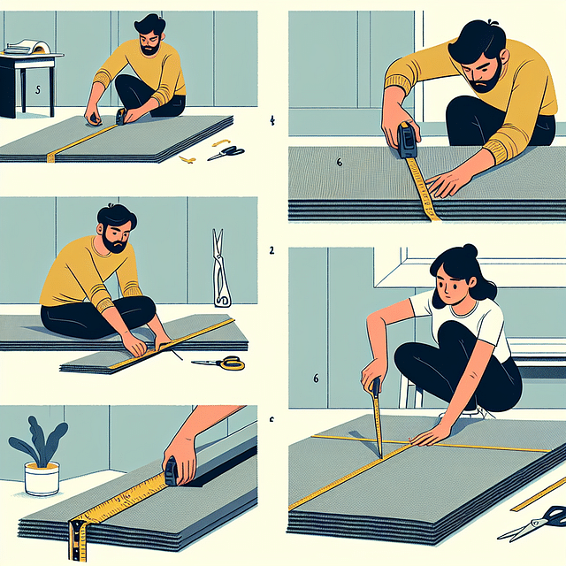 measuring and cutting soundproofing mats