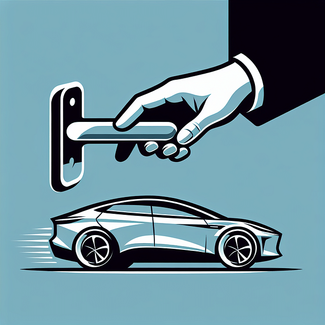 Hand pulling the extended handle of a Tesla door