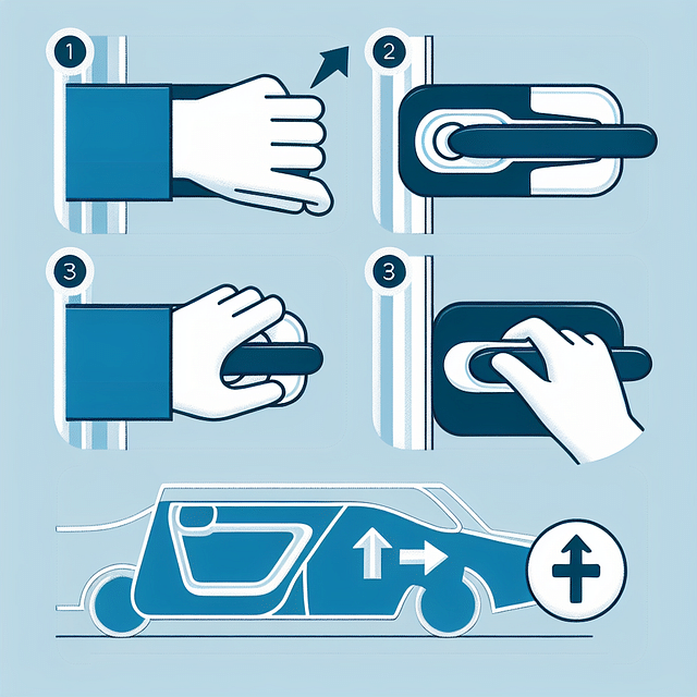 Hand positioning on Tesla Model 3 door handle