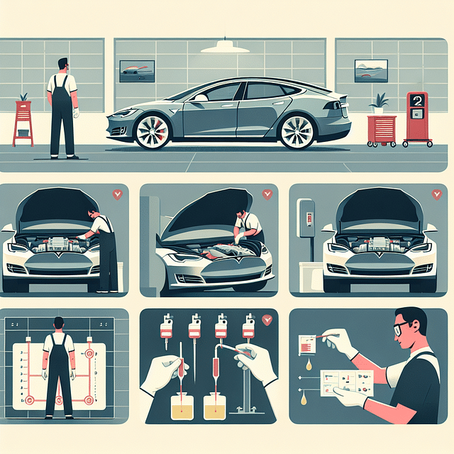 Checking fluid levels in a Tesla