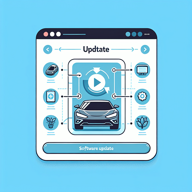 Tesla touchscreen displaying software update process