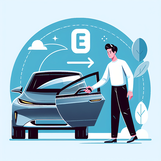 person pushing a Tesla door open after using the manual release lever