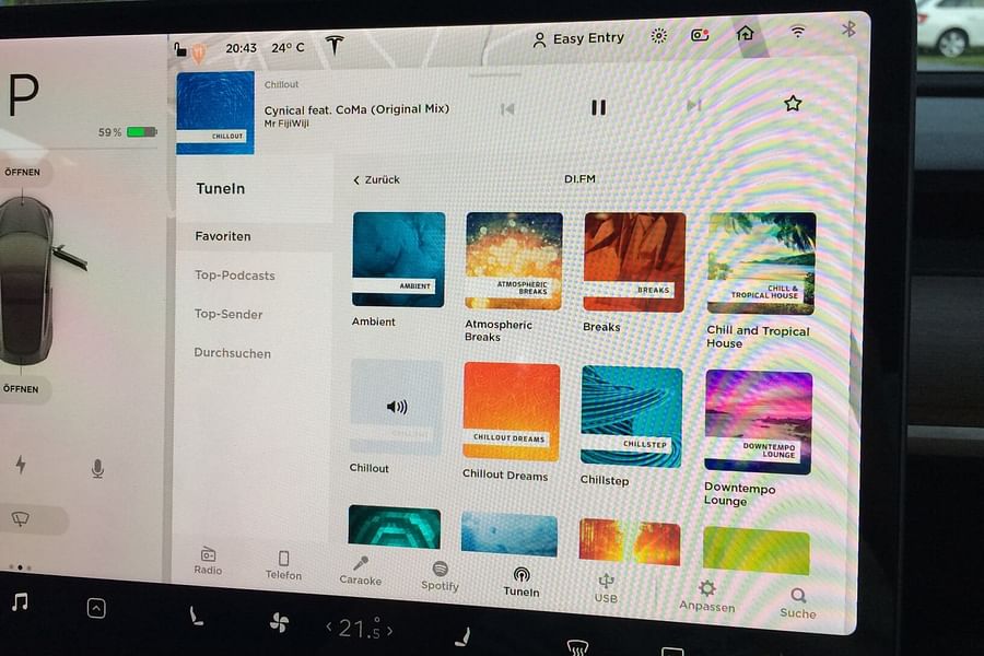 Tesla music streaming