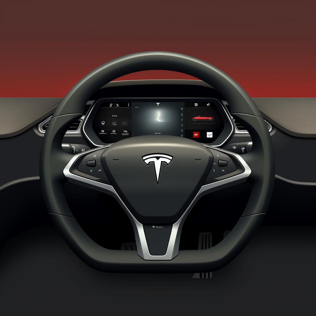 Tesla touchscreen with the 'Car' icon highlighted