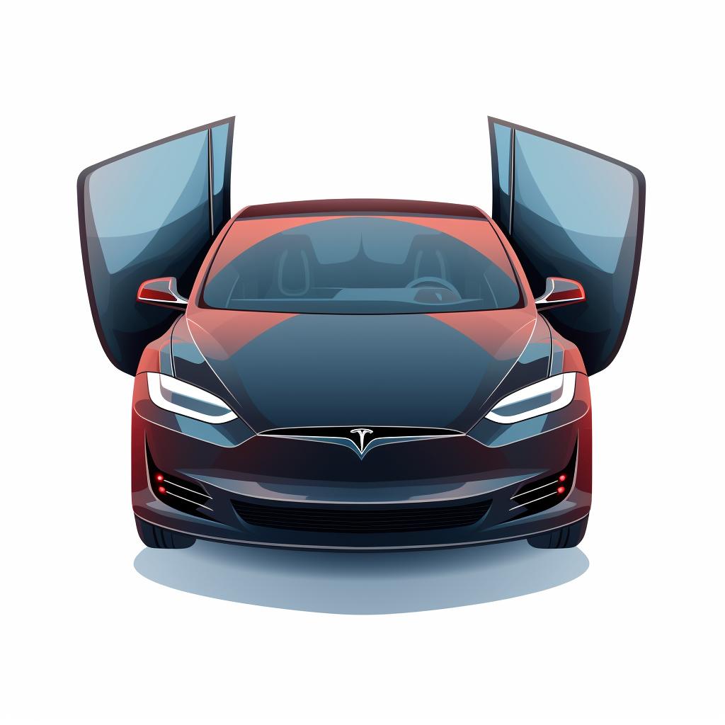 Folded mirrors on a locked Tesla
