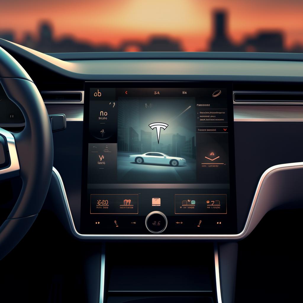 Climate controls on Tesla touchscreen