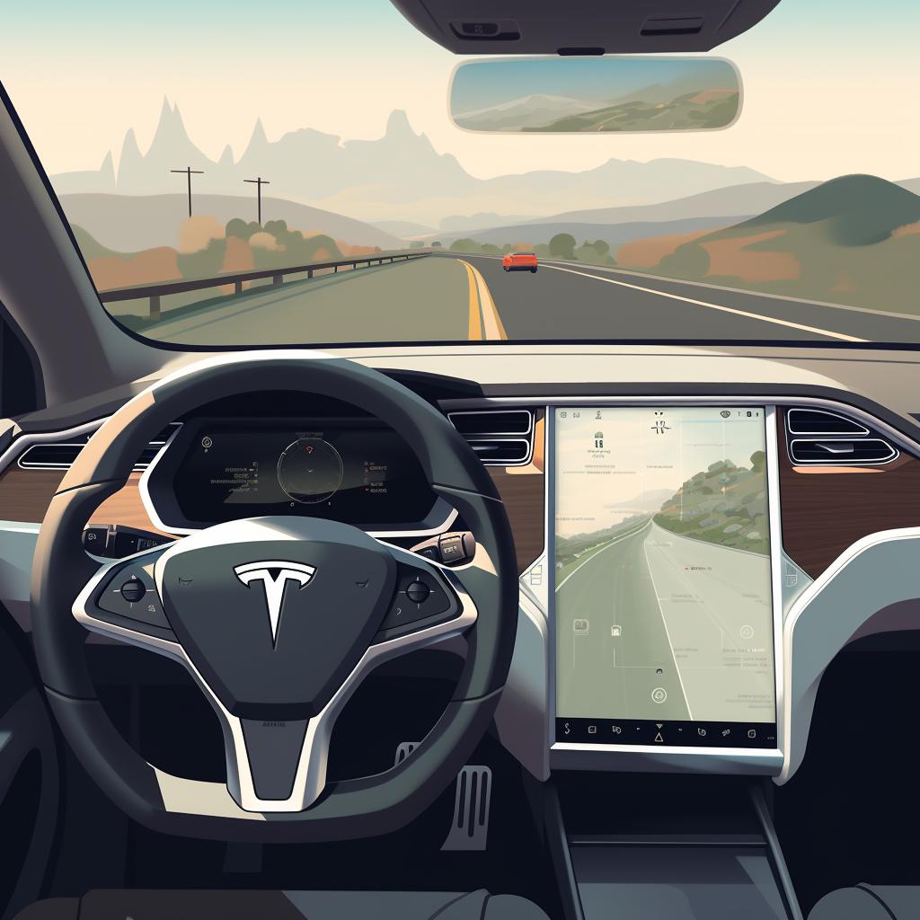 Navigation on Tesla touchscreen