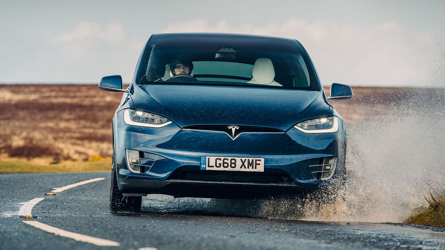 Tesla Model X showcasing its high performance on a road