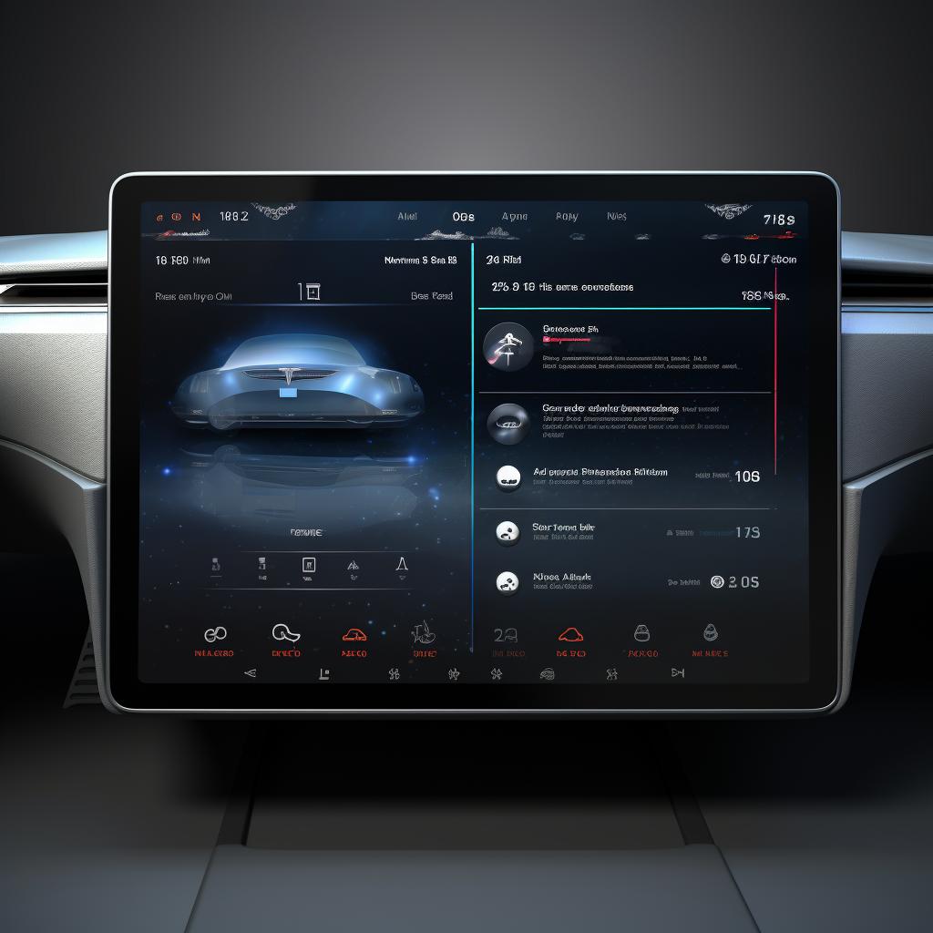 Tesla touchscreen showing 'Software' under 'Controls' tab