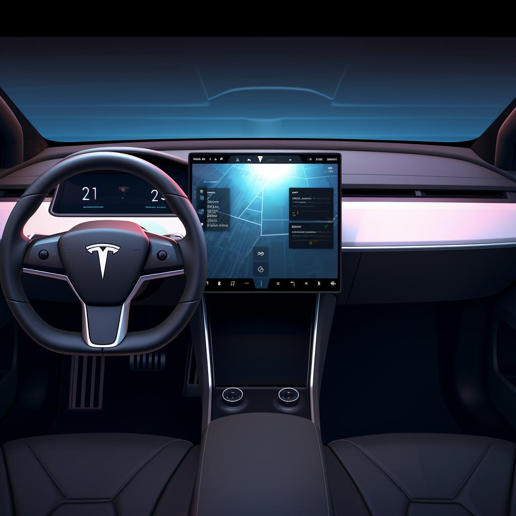 Tesla infotainment system main screen