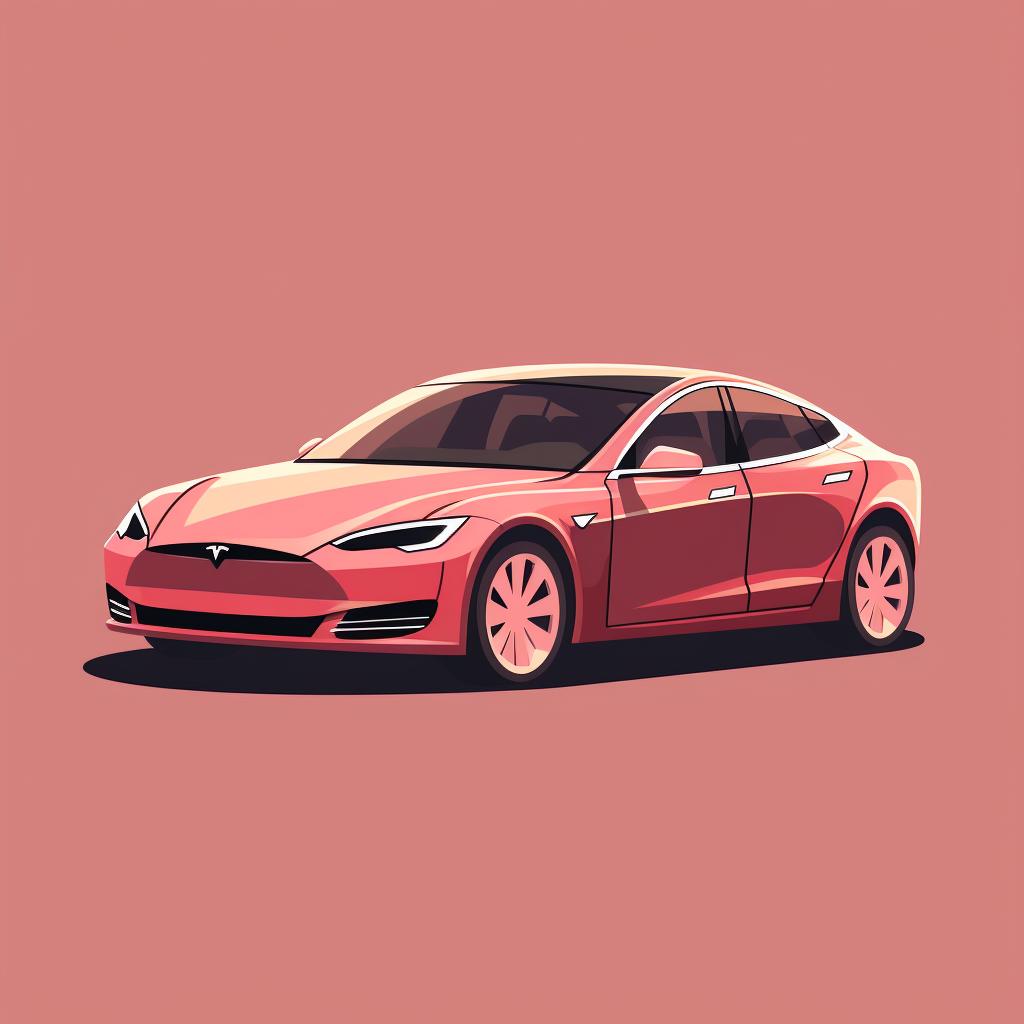 A parked Tesla car