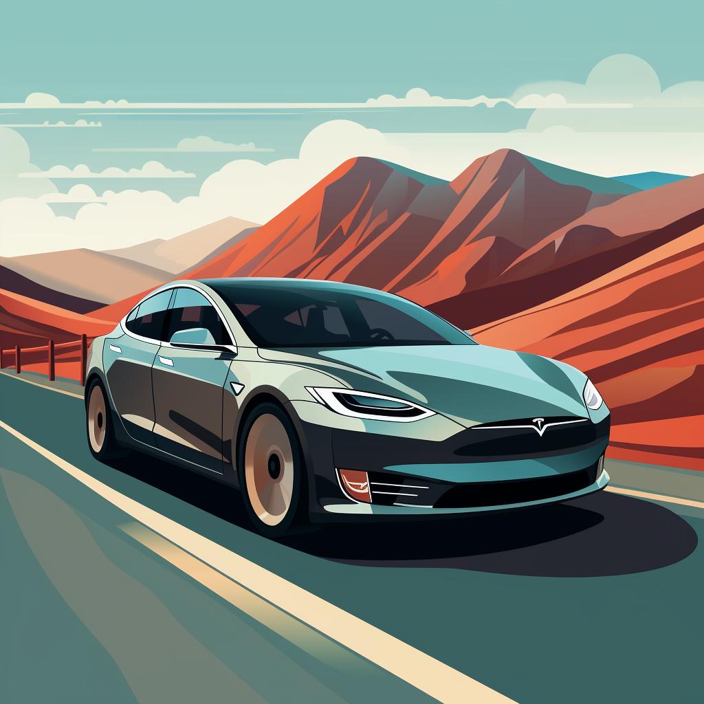 A Tesla car with Autopilot feature highlighted