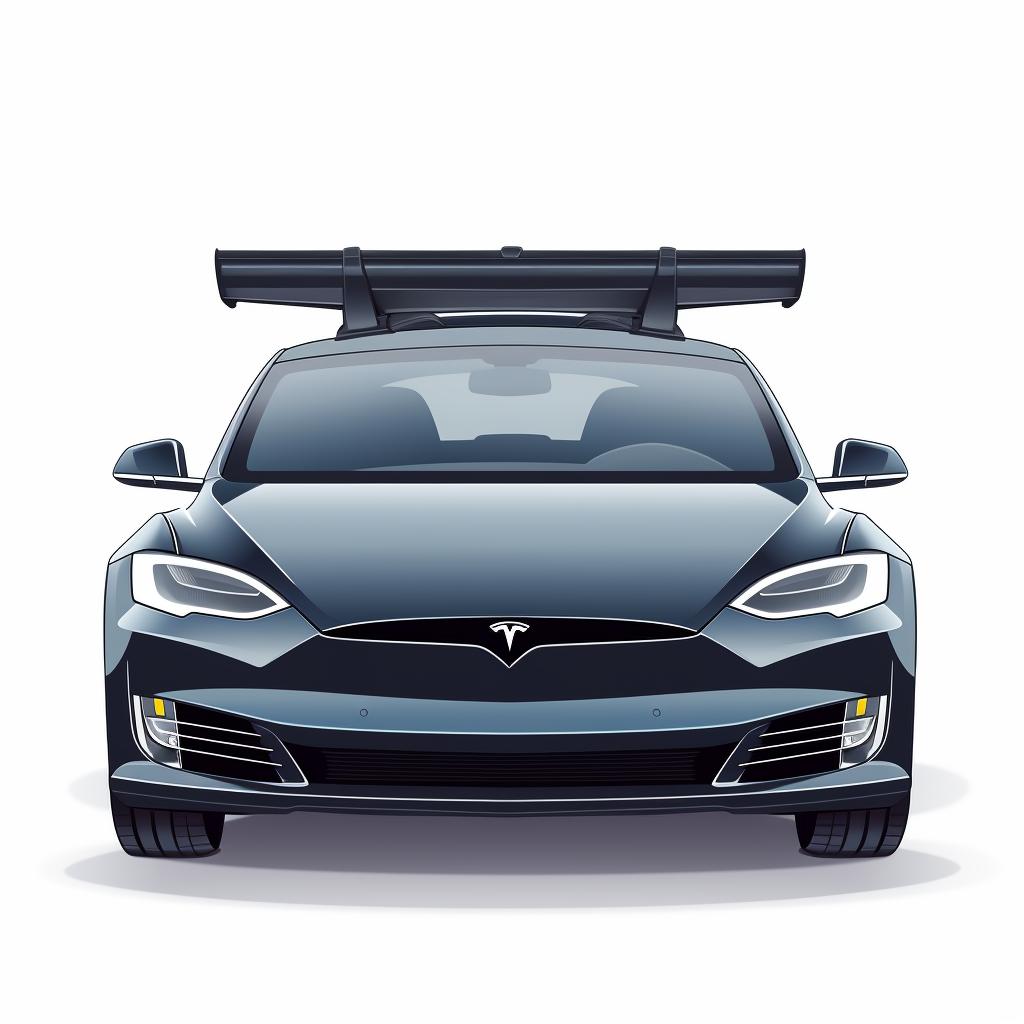 Front rack positioned on Tesla roof