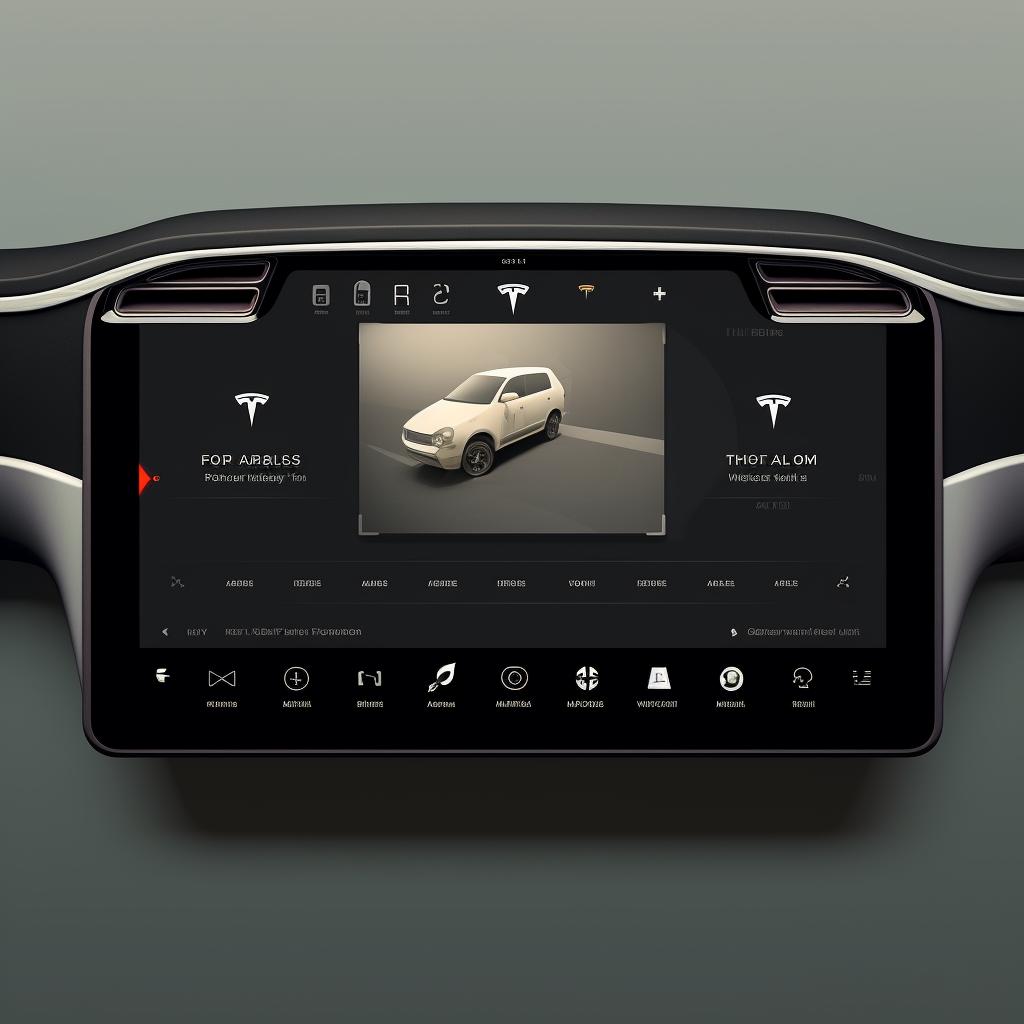 Tesla touchscreen displaying the entertainment menu