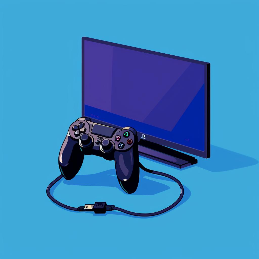An HDMI cable connecting a PS5 to a monitor