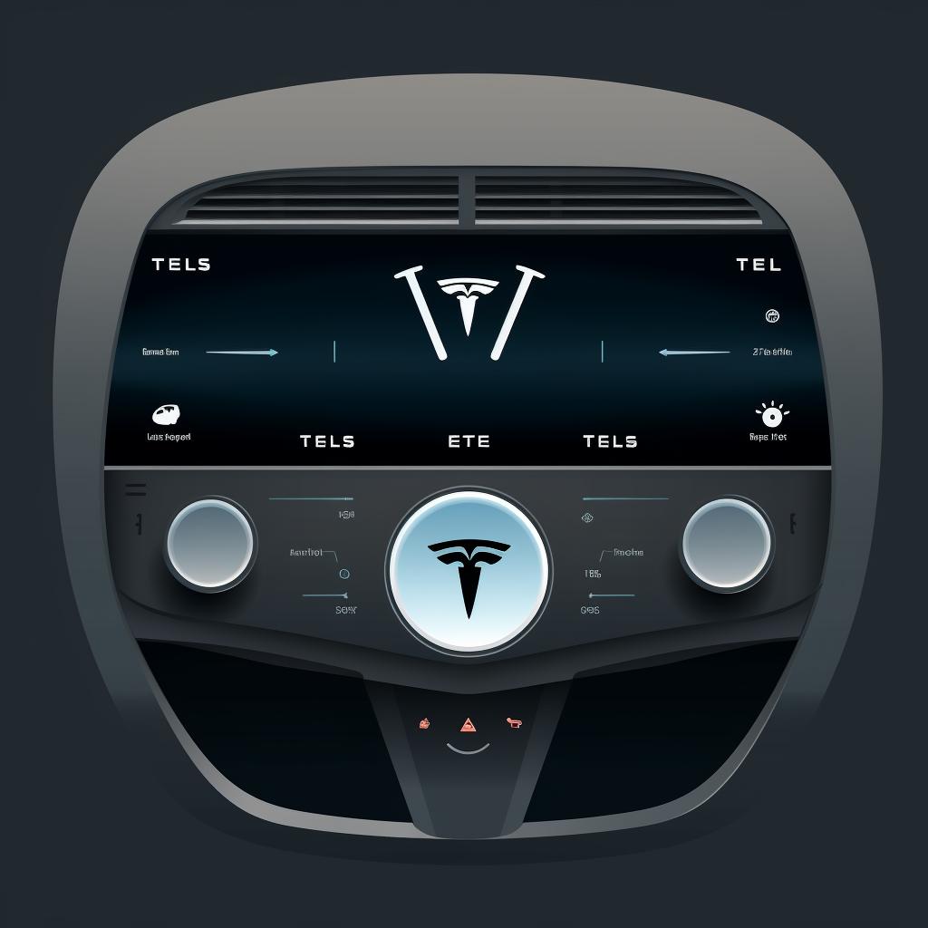 Tesla touchscreen showing the fan icon and air distribution options