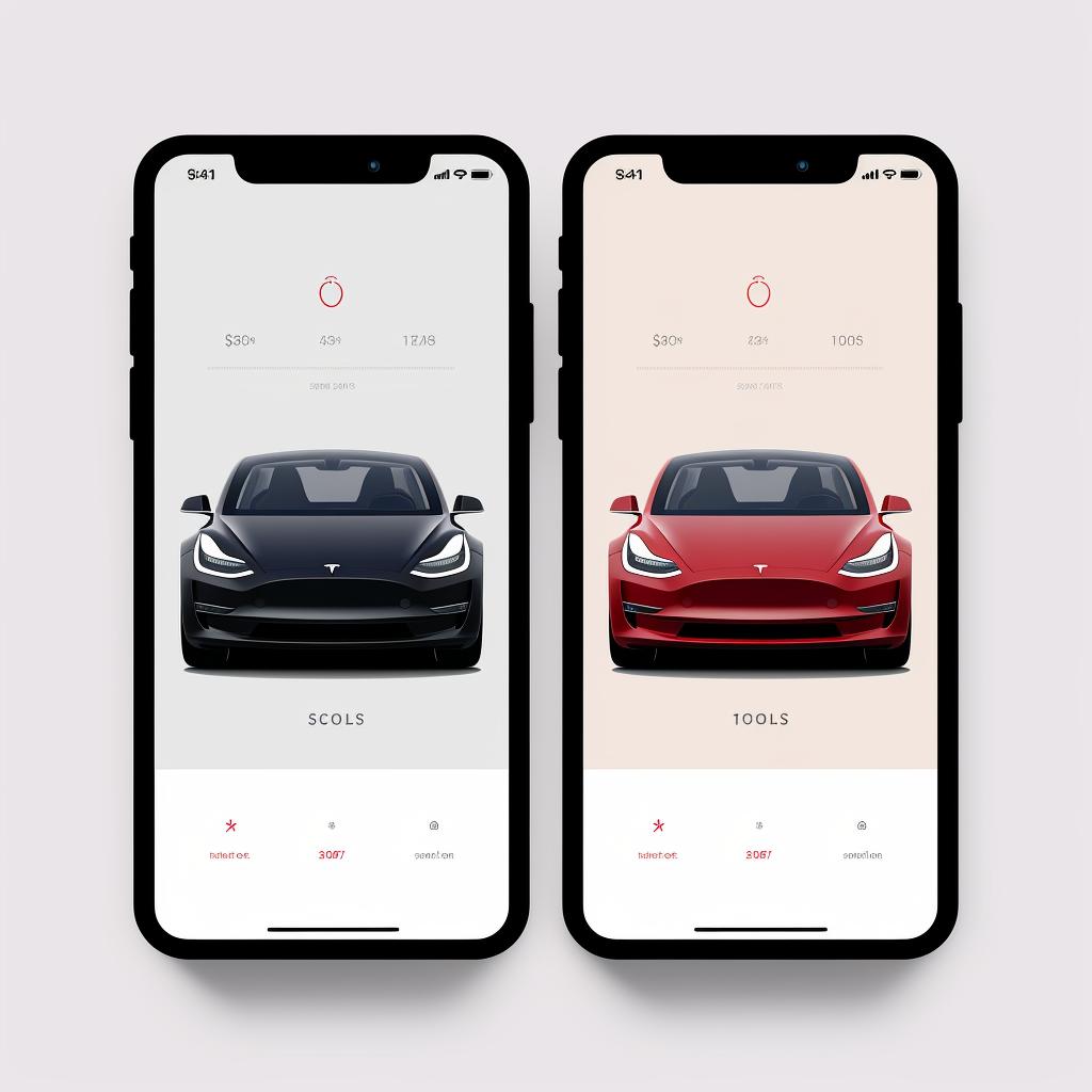 Pairing confirmation prompts on both iPhone and Tesla screen.