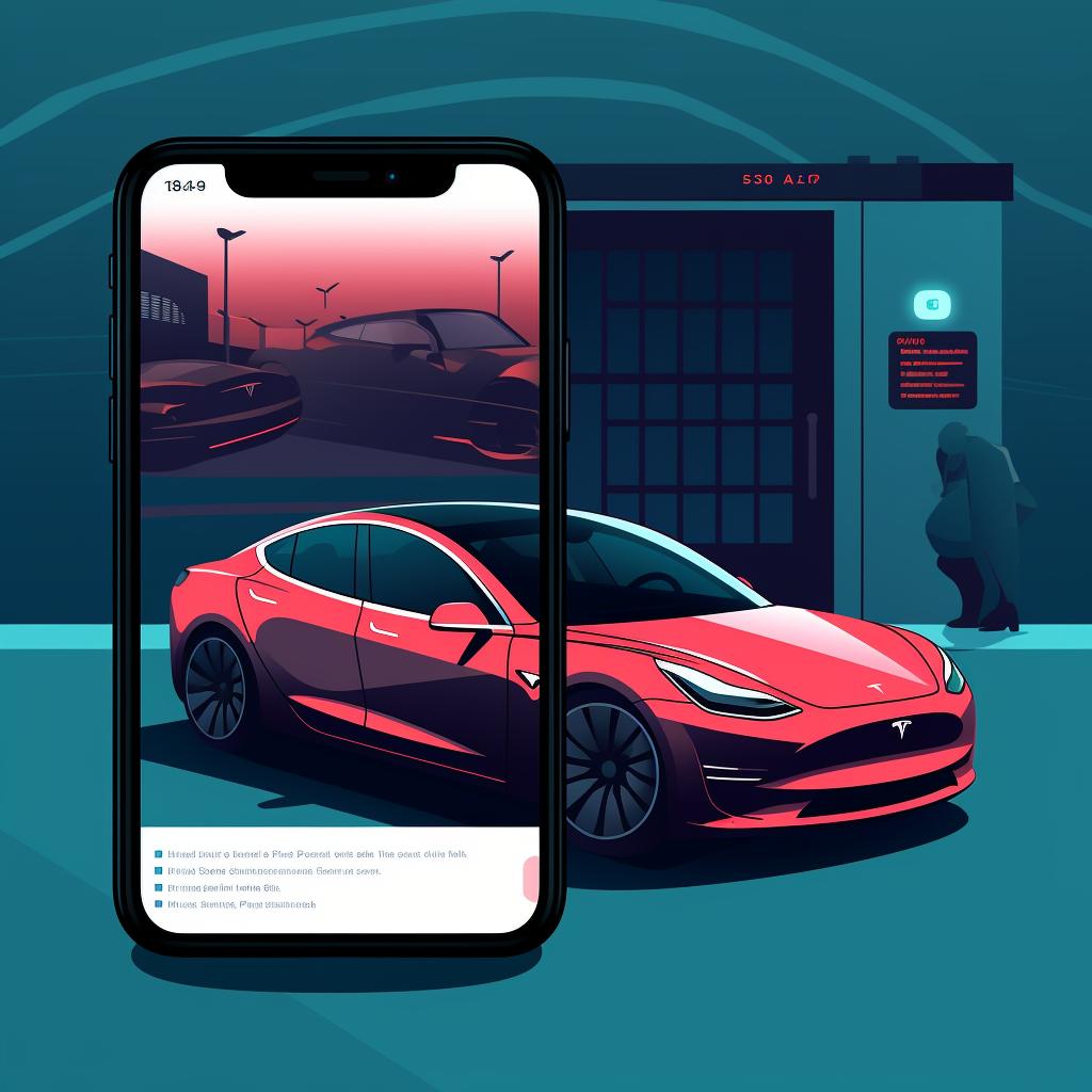 A phone and Tesla’s screen both displaying a prompt to confirm the Bluetooth connection